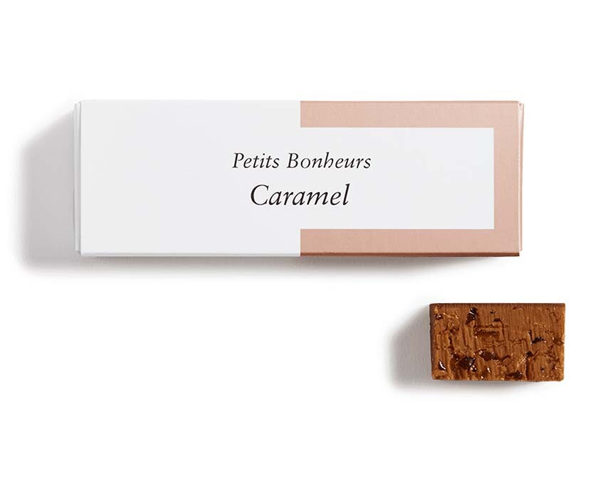 Barre de chocolats de 5 petits bonheurs praliné caramel chocolats pralinés pierre marcolini