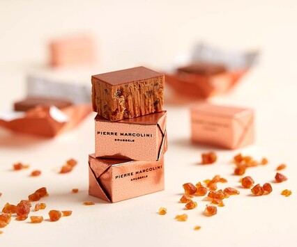 Barre de chocolats de 5 Petits Bonheurs praliné caramel Chocolats Pralinés Pierre Marcolini