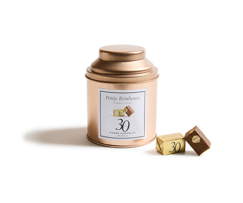 Boite cuivre 20 petits bonheurs 30 ans  pierre marcolini