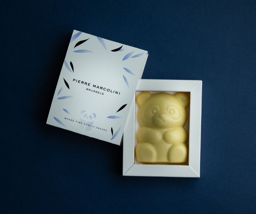 Coffret panda au chocolat blanc pierre marcolini