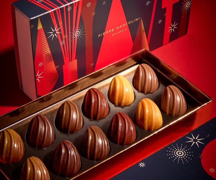 Plumier 12 cabosses de no&euml;l  pierre marcolini