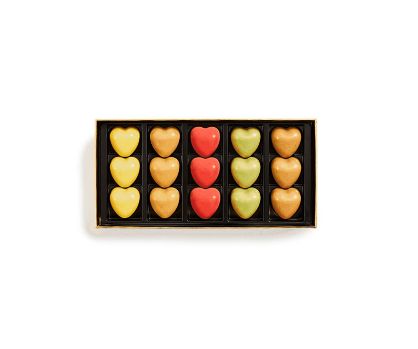 Plumier coeurs coffrets de chocolats pierre marcolini